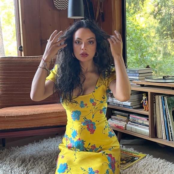 LPA Yellow Floral Mini Dress - Picture 10 of 10